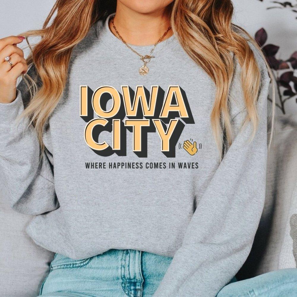 Iowa City Wave Unisex Football Crewneck Sweatshirt Game Day Sweater